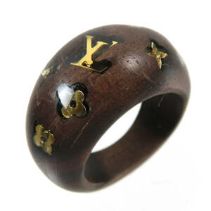 LOUIS VUITTON Louis Vuitton bar g silver nia ring ring wood L size 15.5 number #15.5 LV Logo M65934 unisex men's lady's 