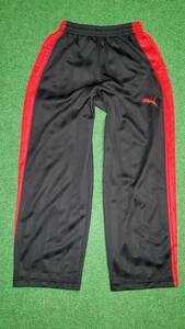 PUMA stripe jersey under pants black x red / M Puma Japan 