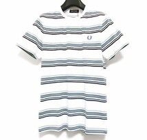 新品★FRED PERRY フレッドペリー★ボーダーTシャツ★コットン100%★ホワイト★S_画像1