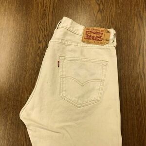 【EH188】Levi's 501 W34 L34 定番ストレート カラーパンツ ライトベージュ メンズブランド古着 リーバイス501 送料無料