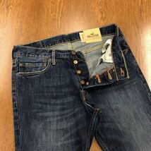 【EH287】HOLLISTER W33 L32 色落ち加工 ダメージ加工 ジーンズ ジーパン デニムパンツ メンズブランド古着 ホリスター 送料無料_画像4