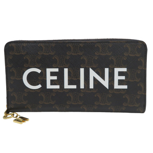 CELINE セリーヌ 長財布 ロゴ ブラウン系 [240001996657] レディース