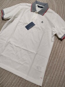 新品 定価13200 日本製 Munsingwear マンシング 半袖 鹿の子 ポロシャツ L 白 ホワイト マンシングウェア ゴルフ メンズ 