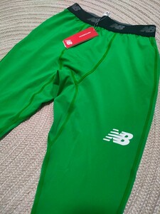 新品 定価4730 New Balance ニューバランス ランニング ロング スパッツ M グリーン 緑 メンズ ジョギング ウェア スポーツ 吸汗 速乾