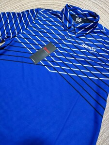  новый товар обычная цена 10560 Matsuyama Hideki Pro "надеты" SRIXON Srixon рубашка-поло с коротким рукавом 3L Cross образец синий blue . пот скорость .UV уход .. Golf мужской 