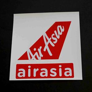 赤白As■２枚セット■エアアジア AirAsia　 マレーシア　ステッカー　シール■エアライン飛行機■海外旅行　留学　出張　スーツケース貼付