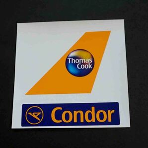 黄紺Cd２枚セット■コンドル航空 ドイツCondor THOMAS COOK ステッカー　シール■エアライン飛行機■海外旅行　留学　出張　スーツケース