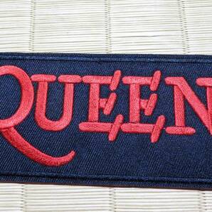 黒赤QN長方形　英語◆新品　クイーン　Queen　英国　イギリス・ロンドン　ロックバンド　刺繍ワッペン（パッチ）激渋◆音楽　ミュージック
