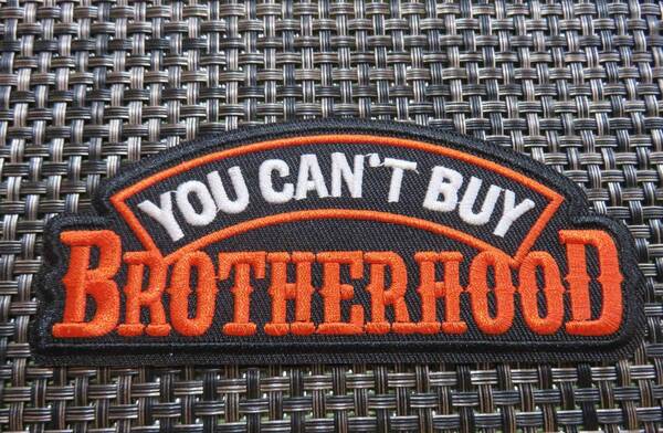 《黒橙》兄弟BH◆激渋アメリカBrotherhoodブラザーフッド『You CAN't　BUY』刺繍ワッペン◆ミリタリー・オートバイ・ロック■二輪車バイク