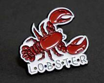  赤ロブスター■萌えキャラ ■新品 アメリカ　海鮮『Lobster/ロブスター』■ザリガニ■激渋■ピンバッジ バッチ■おしゃれ　ファッション