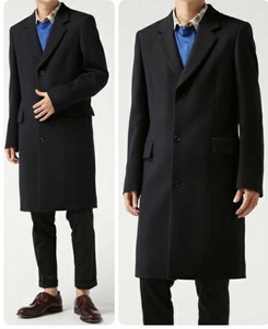 ポールスミス　Paul Smith　メインライン　CASHMERE SINGLE CHESTER COAT　カシミヤ　100％　チェスター　コート　黒 M