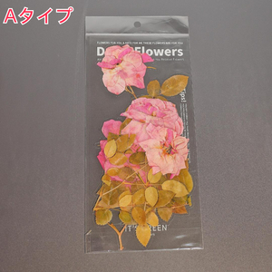 【1柄6枚入】 ドライフラワー 植物 おしゃれ 花 ステッカー シール Dryed Flowers Sticker LARGE 大きめ リアル 鮮やか 透明 クリア