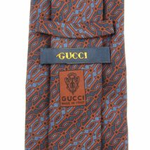 グッチ マルチストライプ 馬具モチーフ 高級 シルク イタリア製 ネクタイ メンズ ネイビー GUCCI_画像3