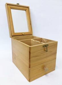 木製 メイクボックス 収納ボックス 鏡付き 小物入れ コスメボックス ボックス 木製ボックス インテリア 置物 