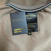 定価3万★christian milada・ミラノ発・半袖Tシャツ★高級シルク/コットン混 上品 薄手 快適 ソフト 無地 シンプル 夏服 定番 XL/50サイズ_画像8