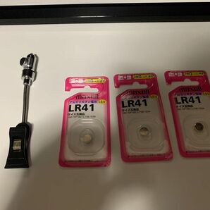 クリップ付き LED ライト 小型　アルカリボタン電池　1.5V LR41