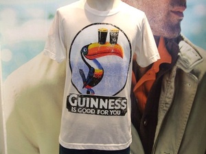 GUINNESS/ギネス USED加工プリント 半袖 Tシャツ WHITE M 新品/希少/ゆったり目/快適/リラックス/アウトドア/ストリート/アメカジ/お買得