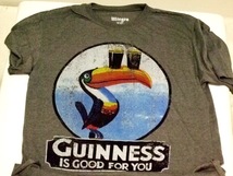 GUINNESS/ギネス USED加工プリント 半袖 Tシャツ GREY L 新品/希少/ゆったり目/快適/リラックス/アウトドア/ストリート/アメカジ/お買得_画像4