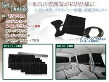 ヴォクシー 60系/65系 AZR60G/AZR65G H13.11～ 光沢 遮光 車用 カーテン 黒 1台分12ピースセット インテリアカーテン プライバシーの保護に_画像2