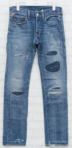 2P5507■DENIM&SUPPLY SLIM リペア加工スリムストレートデニム デニムアンドサプライ ラルフローレン RALPH LAUREN