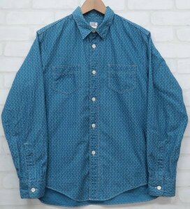 4T5743■ワーカーズ INDIGO DISCHARGE スターアンドストライプワークシャツ WORKERS