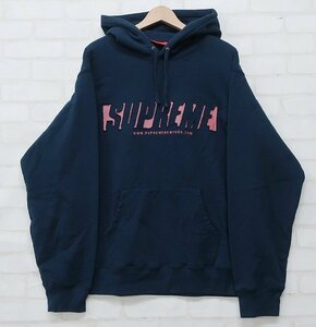 4T9112■SUPREME Reflective Cutout Hooded Sweat shirt シュプリーム Lサイズ