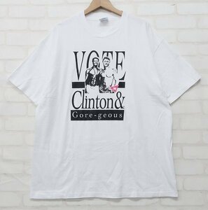 4T9531■クリックポスト対応■90s クリントン&ゴア 半袖Tシャツ HANESボディ