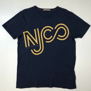 NUDIE JEANS ヌーディジーンズ　半袖Tシャツ　ネイビー　ロゴTシャツ　プリントTシャツ　メンズ　Mサイズ　28-109a