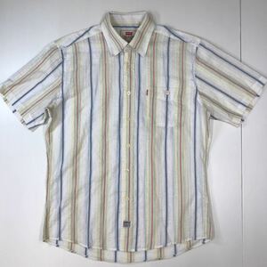 LEVI'S リーバイス　半袖シャツ　ストライプ　ちりめん調生地　メンズ　XLサイズ相当　28-119a