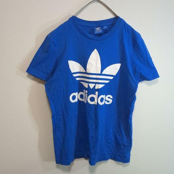 adidasロゴ半袖Tシャツ青メンズS　a20