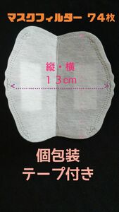 不織布マスクフィルター　DISPOSABLE MASK PAD　個包装７４枚