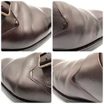 即決 YANKO ヤンコ 25.5cm 7.5 36861 メンズ レザーシューズ モンクストラップ 茶 ブラウン 革靴 皮靴 ビジネスシューズ_画像9