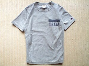 即決 USAFA プリント Champion REVERSE WEAVE ヘビーウェイト Tシャツ Mサイズ グレー 胸 染み込み 米空軍学校