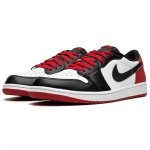 ☆NIKE AIR JORDAN 1 RETRO LOW OG BLACK TOE 白/黒/赤 26.5cm ナイキ エア ジョーダン 1 レトロ ロウ オージー つま黒 CZ0790-106