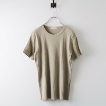 美品 2020SS Deuxieme Classe ドゥーズィエムクラス EVERYDAY テレコ Tシャツ/ベージュ 半袖 カットソー リブ コットン-.【2400013461870】_画像2