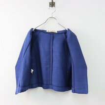 MARNI マルニ シルク テーラード ショートジャケット 38/ネイビー トップス【2400013461474】_画像5