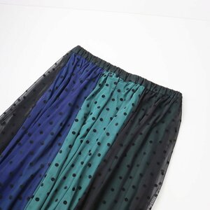  large size AS KNOW AS olacaaznouazo Ora kado dot chuchu-ru skirt 19/ black green Mix [2400013462020]