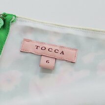 トッカ TOCCA 美品 GALLERY ドレス 6/グリーン フラワープリント ピンタック フレア ワンピース 定価4.9万【2400013496629】_画像10