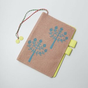 ミナペルホネン mina perhonen 美品 ほぼ日手帳 HOBONICHI 手帳カバー ringo カズン /ピンク ブルー ブックカバー【2400013498814】