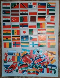 世界の国旗シリーズ 世界197ケ国の国旗カード（裏には地域、国名、首都記載）、世界の国旗一覧表、世界の国の首都
