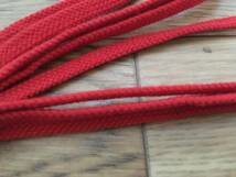 XTS シューレース shoelace 170cm RED レッド フラットシューレース (太タイプ） 820G4CRMC10049-RED ポリエステル 中古_画像3