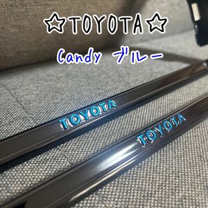 ☆艶 BLACK トヨタ Candyブルー カスタムペイント ナンバーフレーム☆☆艶 ブラック TOYOTA ☆