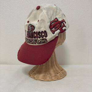 ◆vintage◆San Francisco 49ers 帽子 キャップ ベージュ エンジ メンズ F ON3709 サンフランシスコ・フォーティナイナーズ