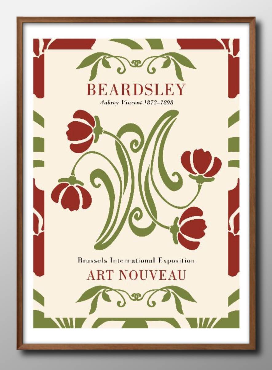 9088Envoi gratuit !! Affiche d'art peinture format A3 Beardsley fleur botanique illustration design papier mat nordique, Logement, intérieur, autres