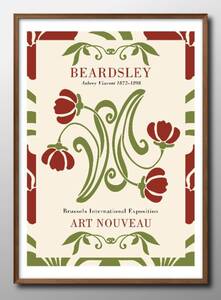 Art hand Auction 9088■Free shipping!! Art poster painting A3 size Beardsley Botanical Flower illustration design Nordic matte paper, Housing, interior, others