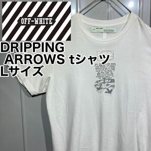 OFF-WHITE オフホワイト DRIPPING ARROWS バックプリント ビッグロゴ 半袖Tシャツ L コットン ホワイト