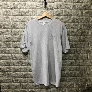 00s 米軍 実用 U.S.airforce ビッグロゴ 半袖Tシャツ Tee Logo 半袖カットソー トップス ミリタリー グレー メンズ 大きめサイズ Lサイズ