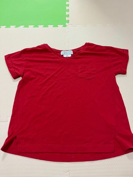 チャオパニック　シンプルTシャツ　胸ポケット　赤