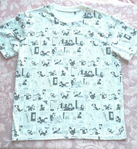 メンズ L ◆FELIX フェリックス コミック総柄 半袖Tシャツ◆ビーチ 