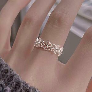  flower ring silver 925 ring flower open simple usually using lovely accessory popular Korea fashion new goods 